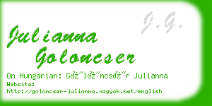 julianna goloncser business card